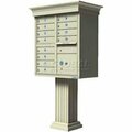 Florence Mfg Co Vital Cluster Box Unit w/Vogue Classic Accessories, 12 Unit & 1 Parcel Locker, Sandstone 1570-12VSD